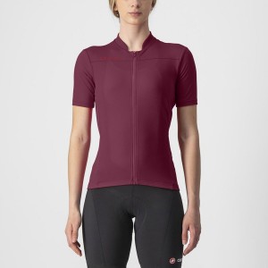 Castelli ANIMA 3 Jersey Dames Bordeaux Rood | 178406IWH