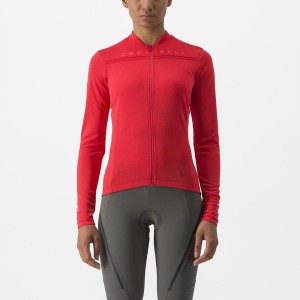 Castelli ANIMA 4 LONG SLEEVE Jersey Dames Rood | 970152ZOK