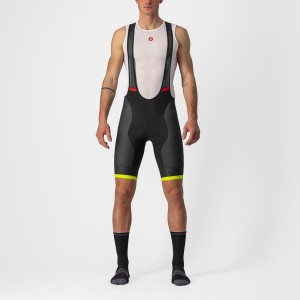 Castelli COMPETIZIONE KIT Korte Broek Met Slabbetje Heren Zwart Lichtgroen | 179205ZMU