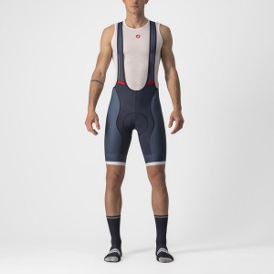 Castelli COMPETIZIONE KIT Korte Broek Met Slabbetje Heren Blauw Wit Zilver | 138625VRS