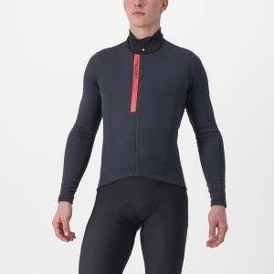 Castelli ENTRATA THERMAL Jersey Heren Zwart Rood | 428703YCQ