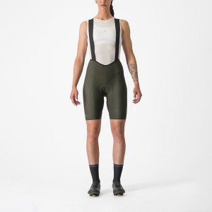 Castelli ESPRESSO W DT Korte Broek Met Slabbetje Dames Diepgroen | 480175UGT