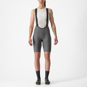 Castelli ESPRESSO W DT Korte Broek Met Slabbetje Dames Grijs | 359108RTK