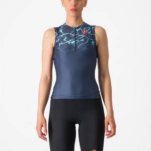 Castelli FREE 2 W TRI SINGLET Pakken Dames Blauw Licht | 650238LQW