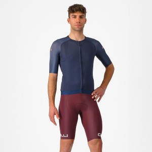 Castelli FREE AERO RC CLASSIC Korte Broek Met Slabbetje Heren Diepbordeaux Wit | 390186WTB