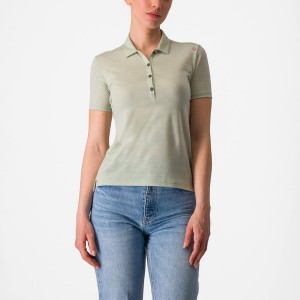 Castelli MERINO W POLO Casual Dames Groen | 068275DHN