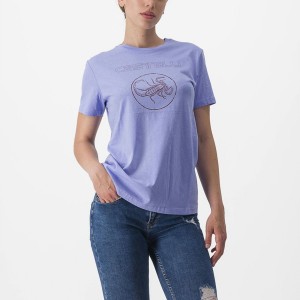 Castelli PEDALARE TEE Casual Dames Paars Wit | 836095SYZ