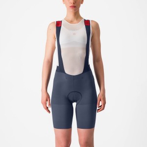 Castelli PREMIO W Korte Broek Met Slabbetje Dames Blauw Grijs Blauw | 814923XZK