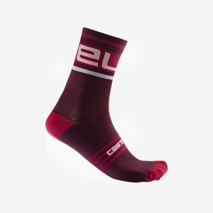 Castelli PROLOGO 15 Sokken Heren Bordeaux Wit | 820614SNA