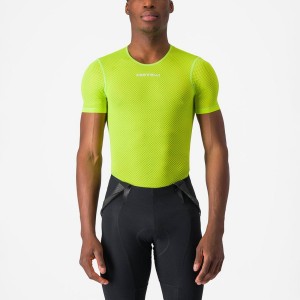 Castelli PRO MESH 2.0 SHORT SLEEVE Basislaag Heren Lichtgroen | 928653JBP