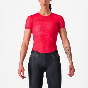 Castelli PRO MESH W SHORT SLEEVE Basislaag Dames Rood | 481725TCK