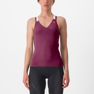 Castelli SOLARIS TOP Jersey Dames Dieppaars Wit | 531976ONP