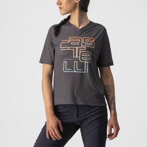 Castelli TRAIL TECH W TEE Jersey Dames Donkergrijs | 849062GVZ