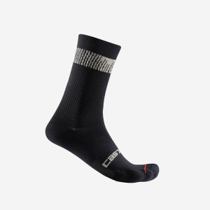 Castelli UNLIMITED 18 Sokken Heren Zwart Zilver | 576298NRU