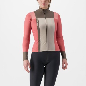 Castelli UNLIMITED W THERMAL Jersey Dames Rood | 869302LUA