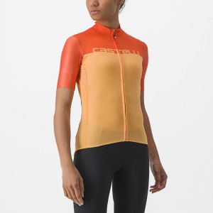 Castelli VELOCISSIMA Jersey Dames Oranje Dieprood | 501894AIH