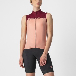 Castelli VELOCISSIMA SLEEVELESS Jersey Dames Roze Bordeaux | 671582CZD