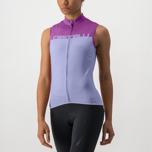 Castelli VELOCISSIMA SLEEVELESS Jersey Dames Paars Wit | 489710DJZ