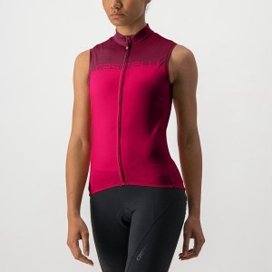 Castelli VELOCISSIMA SLEEVELESS Jersey Dames Rood Bordeaux | 423765ZAR