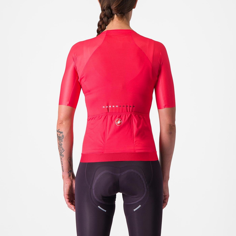 Castelli AERO PRO 7.0 W Jersey Dames Rood | 634189FTJ