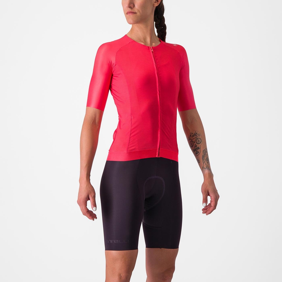 Castelli AERO PRO 7.0 W Jersey Dames Rood | 634189FTJ