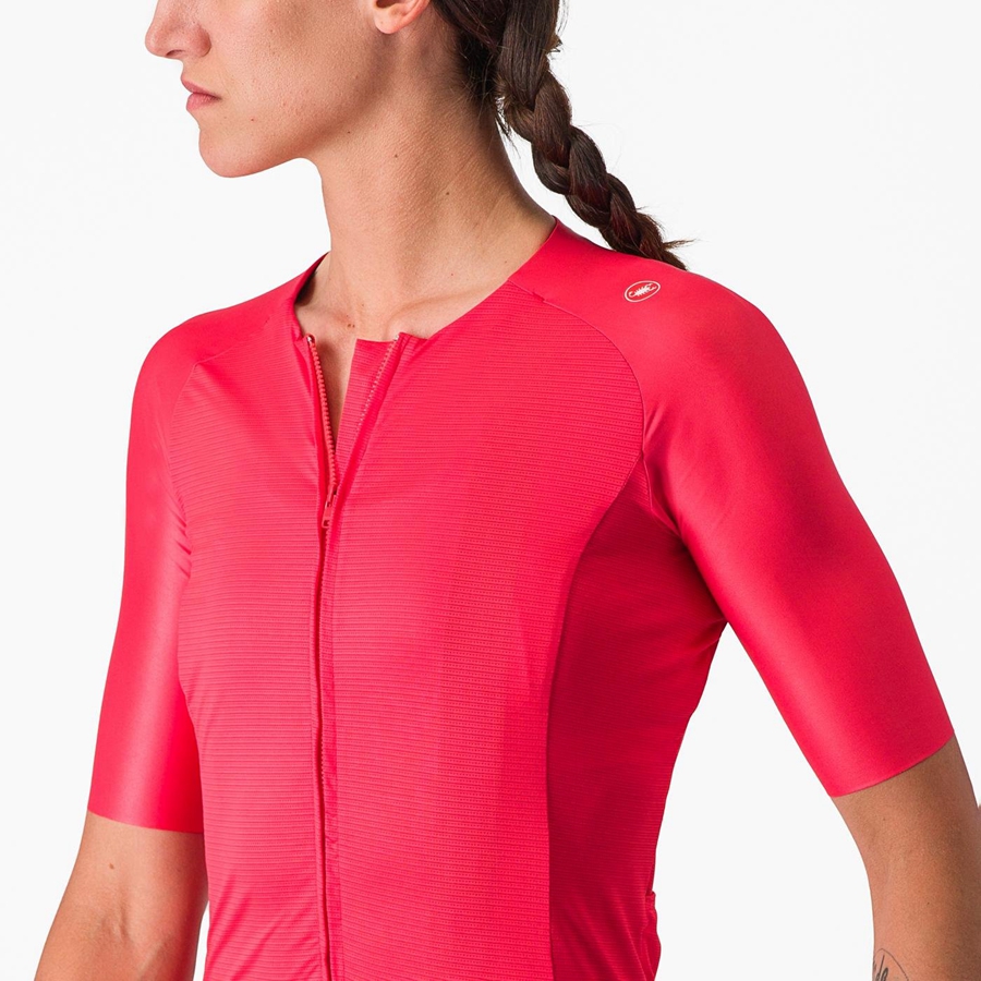 Castelli AERO PRO 7.0 W Jersey Dames Rood | 634189FTJ