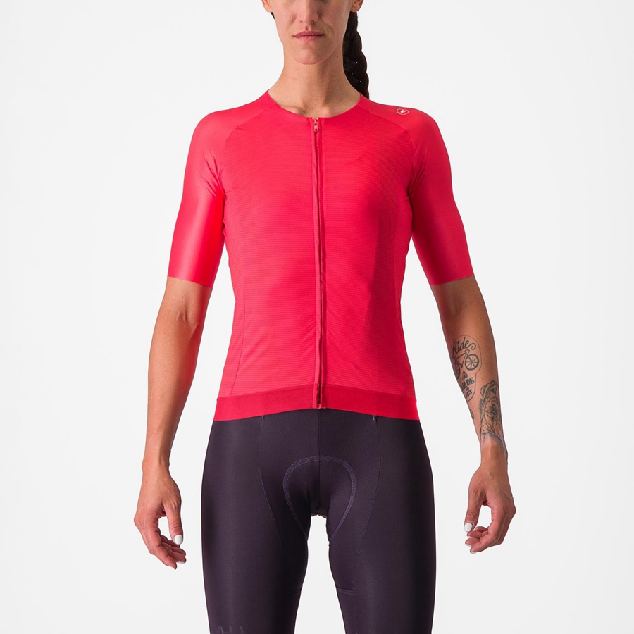 Castelli AERO PRO 7.0 W Jersey Dames Rood | 634189FTJ