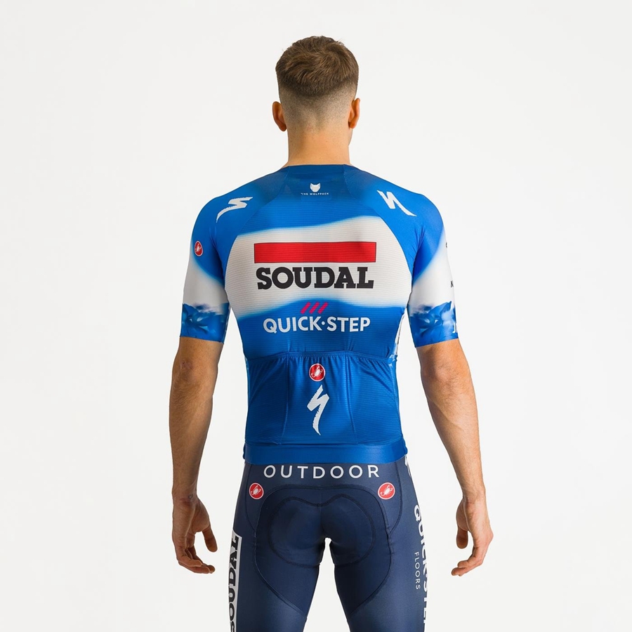 Castelli AERO RACE 7.0 Jersey Heren Blauw Wit | 735468FTE