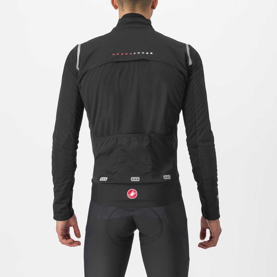 Castelli ALPHA DOPPIO ROS Jassen Heren Zwart Zilver Donker | 346019VWJ