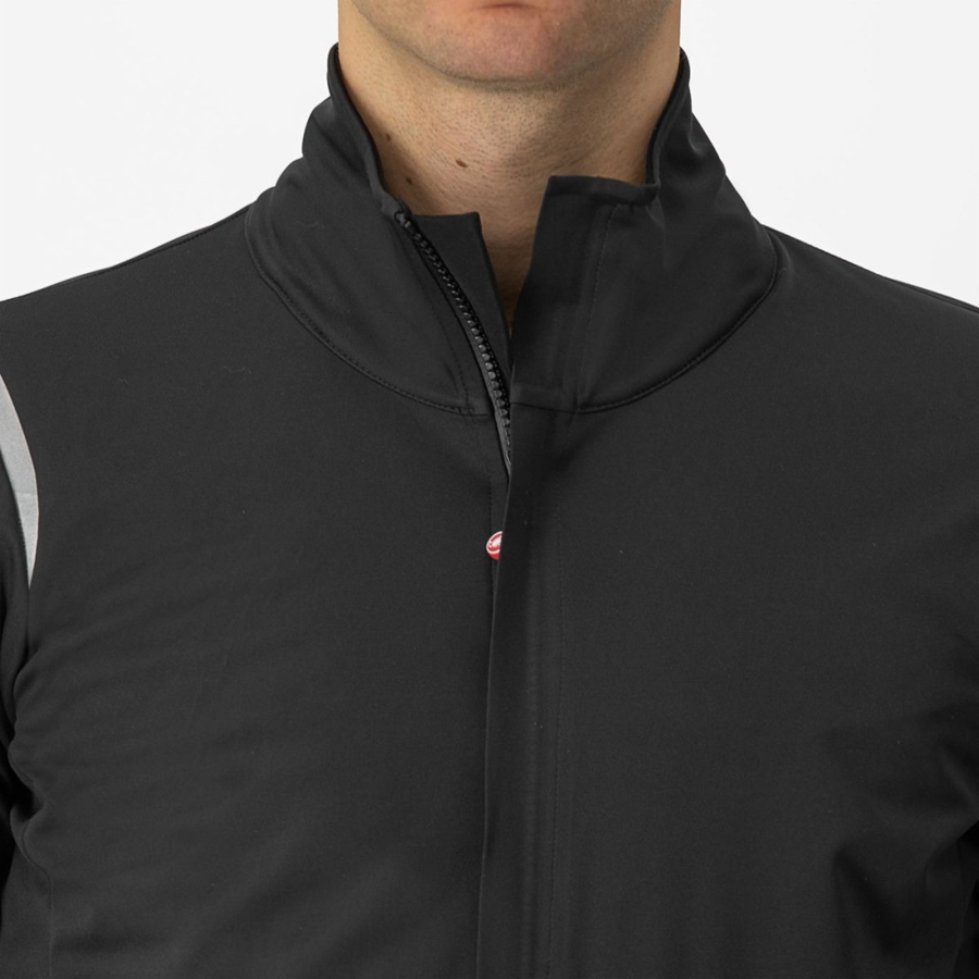 Castelli ALPHA DOPPIO ROS Jassen Heren Zwart Zilver Donker | 346019VWJ