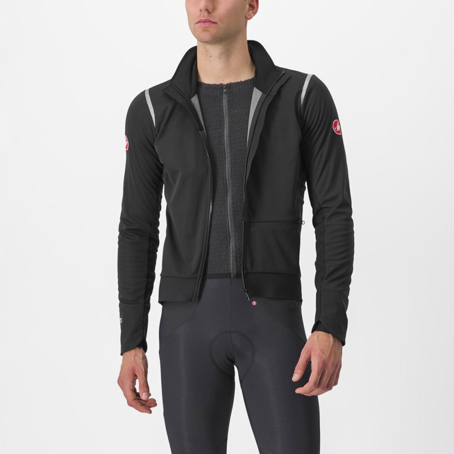 Castelli ALPHA DOPPIO ROS Jassen Heren Zwart Zilver Donker | 346019VWJ