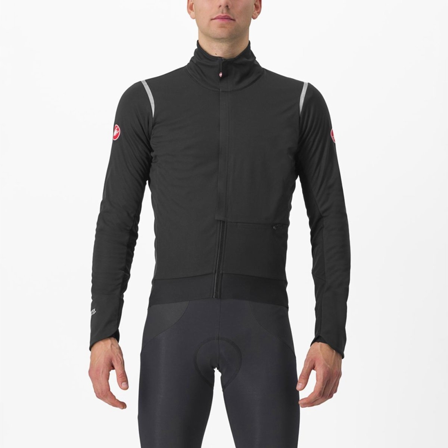 Castelli ALPHA DOPPIO ROS Jassen Heren Zwart Zilver Donker | 346019VWJ