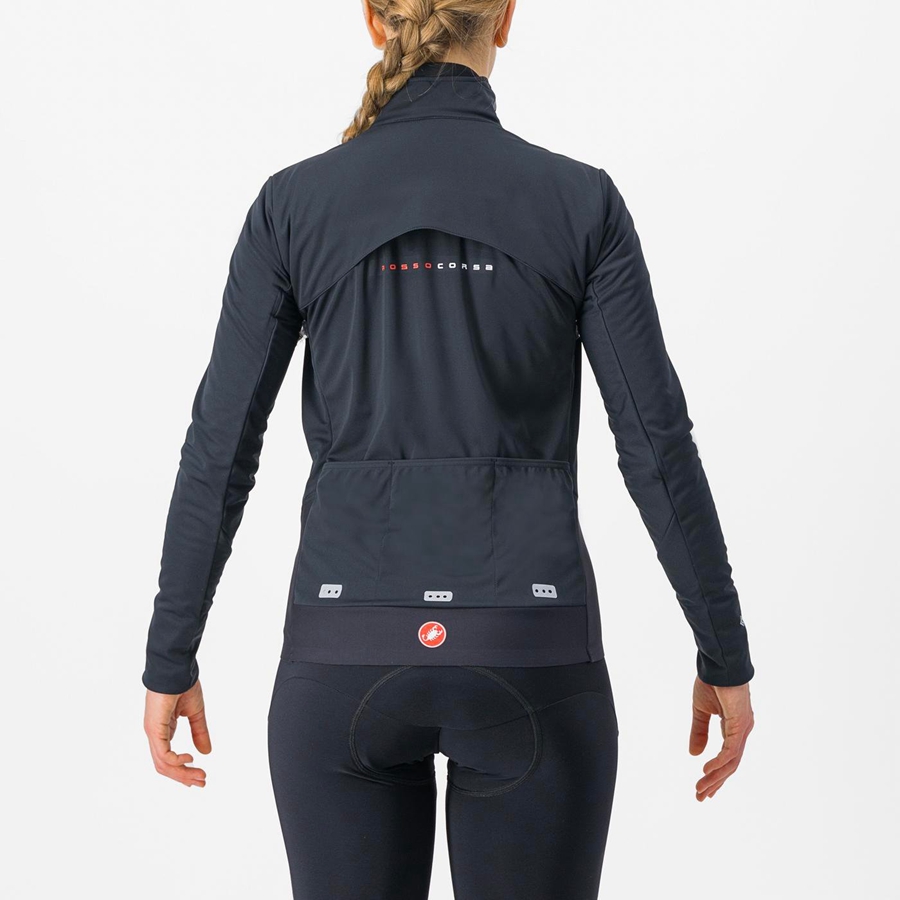 Castelli ALPHA DOPPIO ROS W Jassen Dames Zwart Zilver Donker | 571940QSB