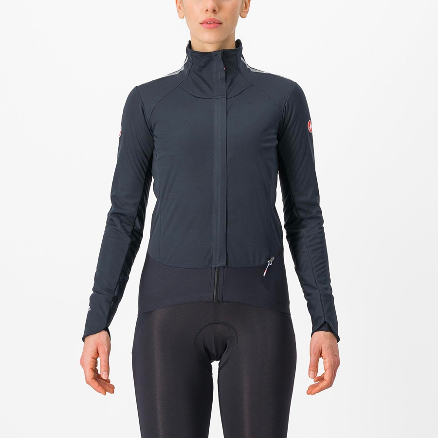 Castelli ALPHA DOPPIO ROS W Jassen Dames Zwart Zilver Donker | 571940QSB