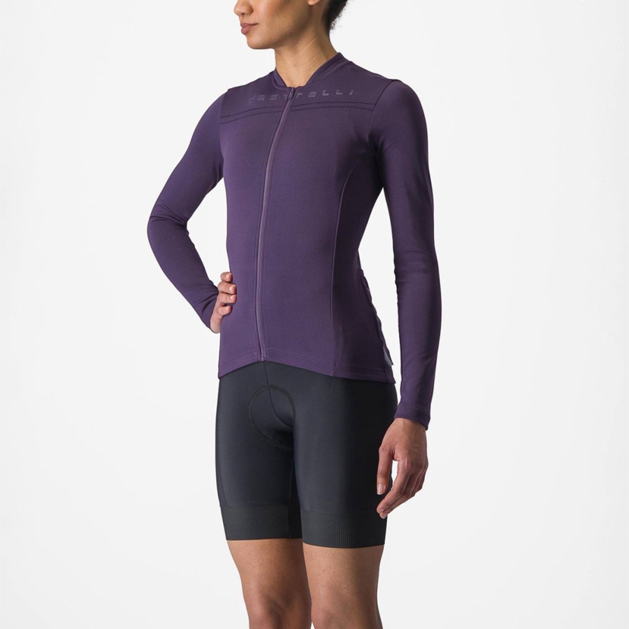 Castelli ANIMA 4 LONG SLEEVE Jersey Dames Paars | 274536CKS