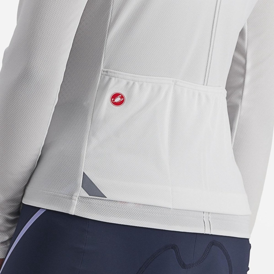 Castelli ANIMA 4 LONG SLEEVE Jersey Dames Wit | 419763ZGS