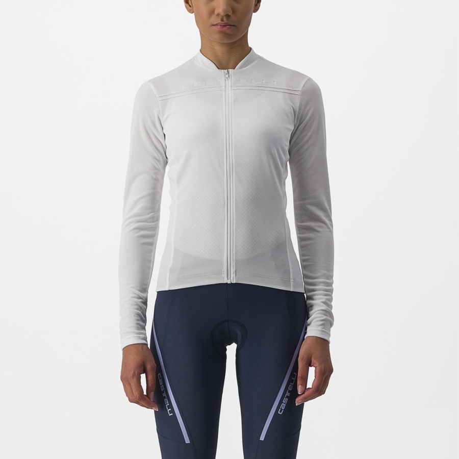 Castelli ANIMA 4 LONG SLEEVE Jersey Dames Wit | 419763ZGS