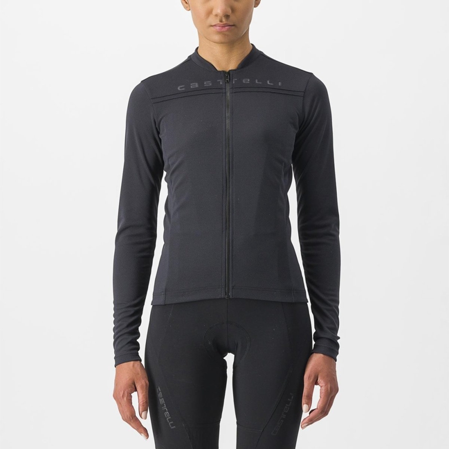 Castelli ANIMA 4 LONG SLEEVE Jersey Dames Zwart | 813654FRZ