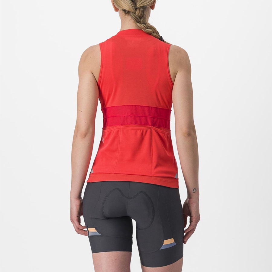 Castelli ANIMA 4 SLEEVELESS Jersey Dames Oranje | 249780YOH