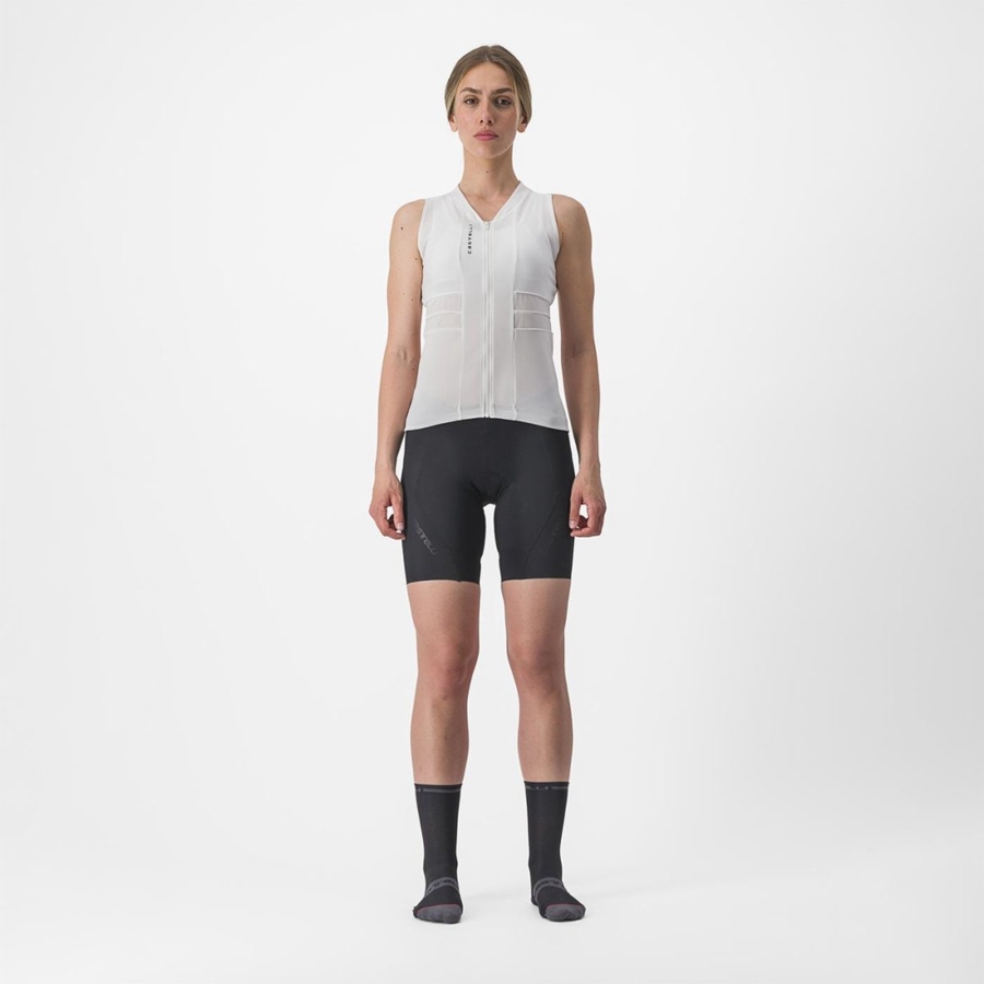 Castelli ANIMA 4 SLEEVELESS Jersey Dames Wit Zwart | 724159RIH