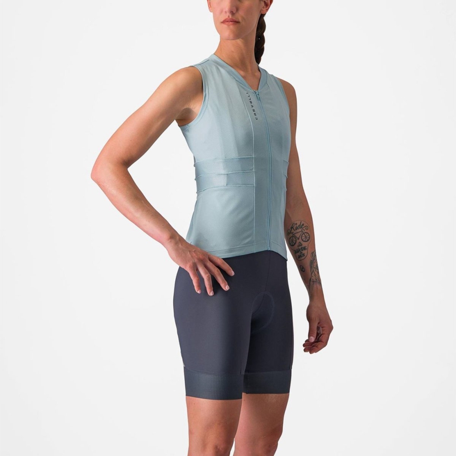 Castelli ANIMA 4 SLEEVELESS Jersey Dames Blauw Donkergrijs Blauw | 609758BIF