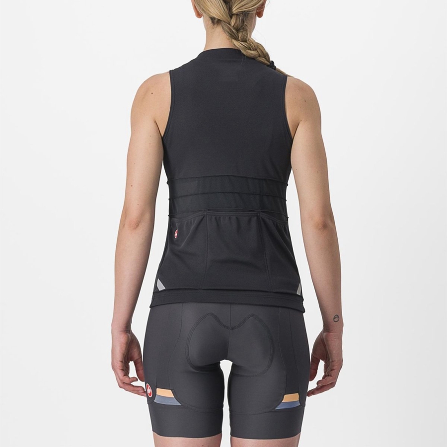 Castelli ANIMA 4 SLEEVELESS Jersey Dames Zwart Wit | 816957XCN