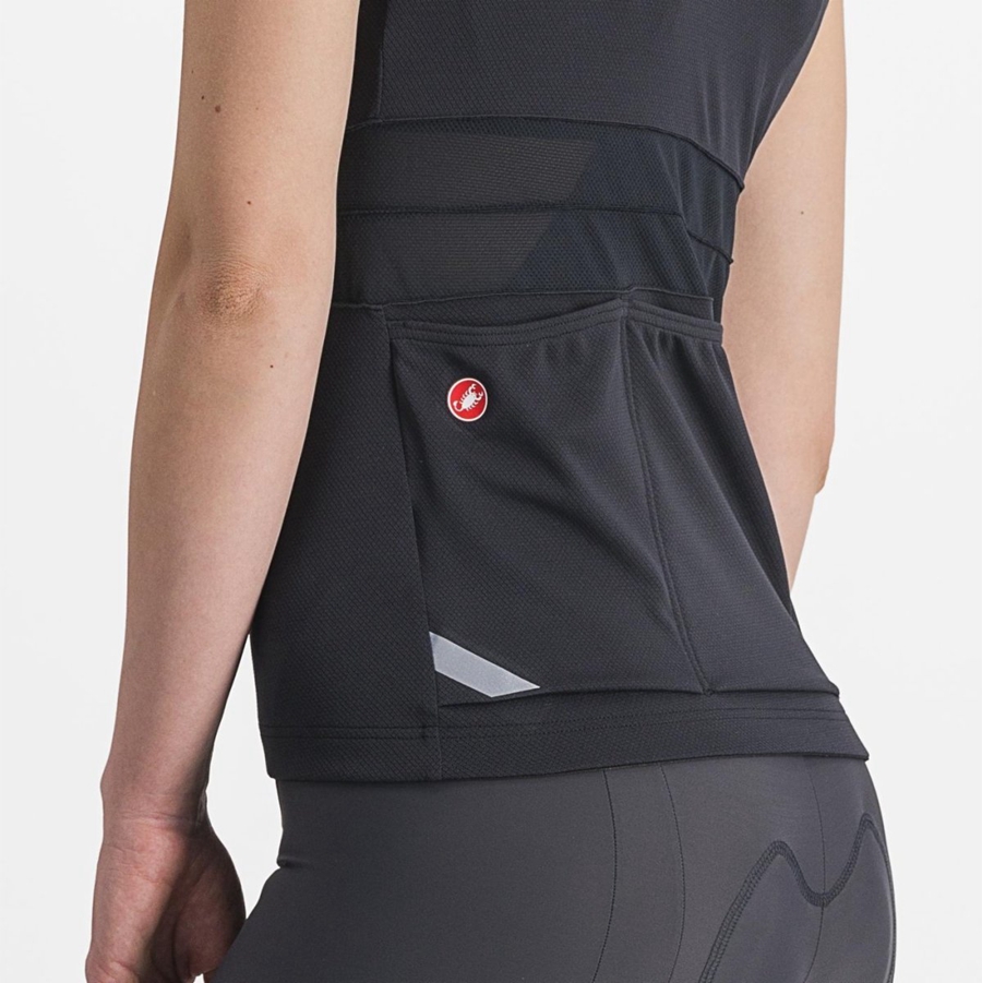 Castelli ANIMA 4 SLEEVELESS Jersey Dames Zwart Wit | 816957XCN