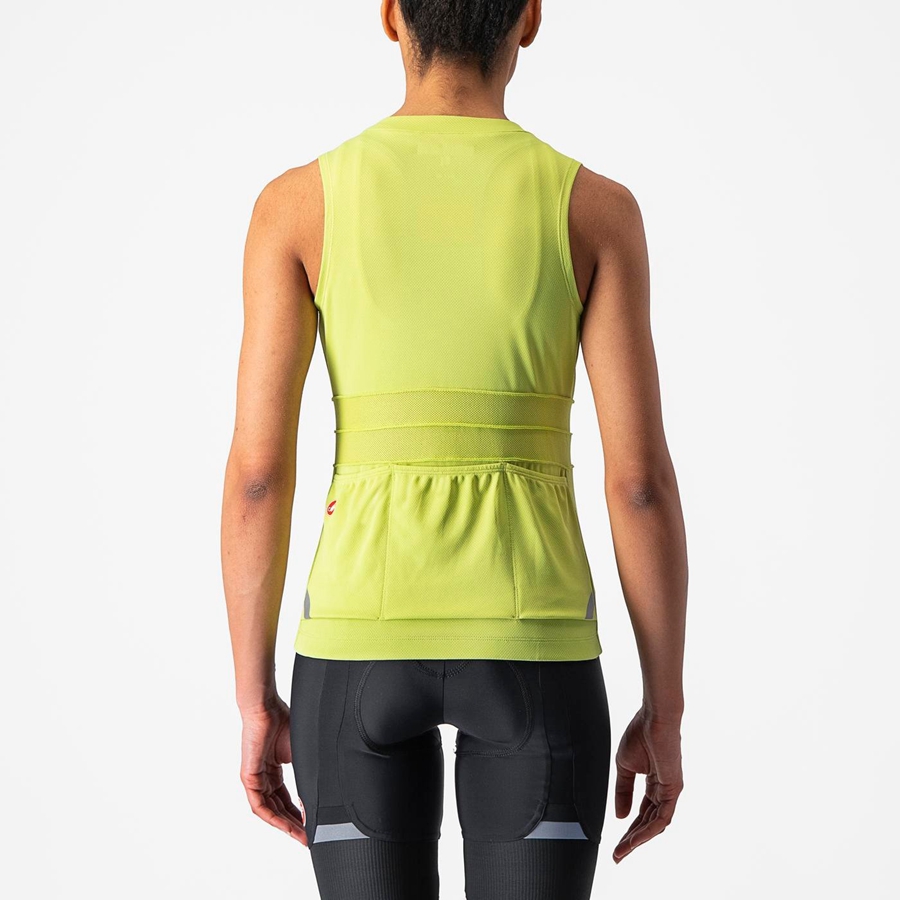 Castelli ANIMA 4 SLEEVELESS Jersey Dames Lichtgroen | 397418CMV