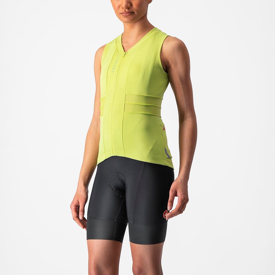 Castelli ANIMA 4 SLEEVELESS Jersey Dames Lichtgroen | 397418CMV