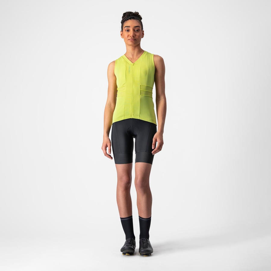 Castelli ANIMA 4 SLEEVELESS Jersey Dames Lichtgroen | 397418CMV