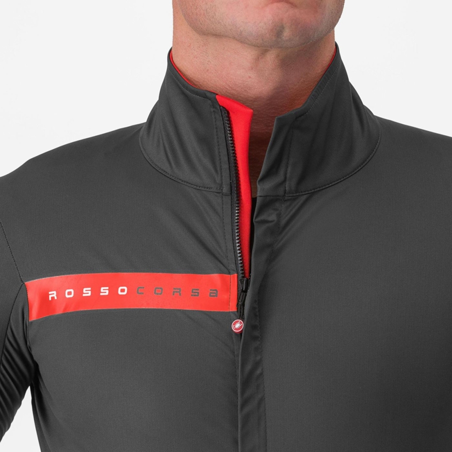 Castelli BETA RoS Jassen Heren Grijs Donkergrijs Rood | 362598WYE