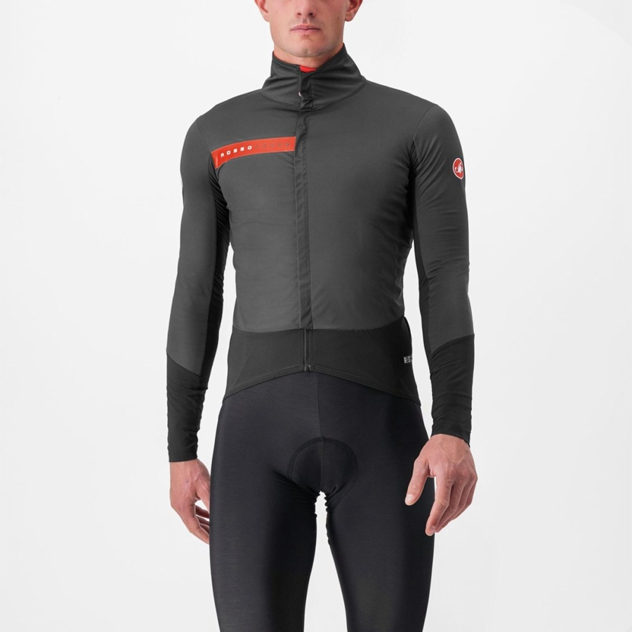 Castelli BETA RoS Jassen Heren Grijs Donkergrijs Rood | 362598WYE