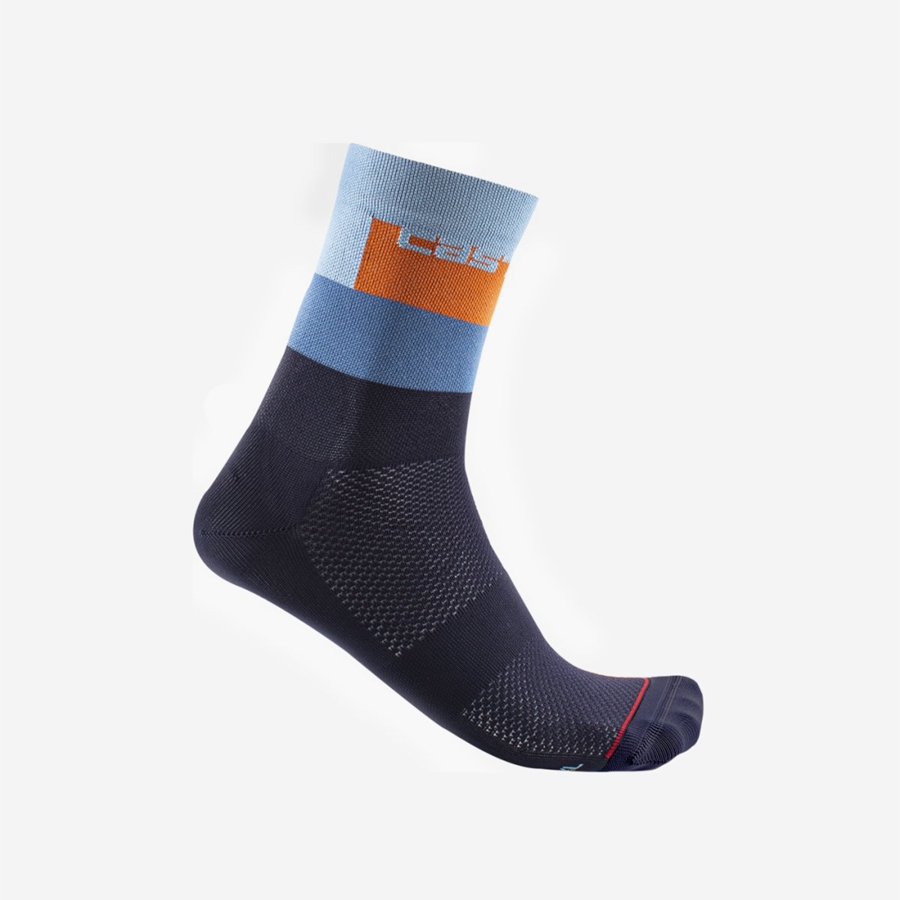 Castelli BLOCCO 15 Sokken Heren Blauw | 723869YSJ