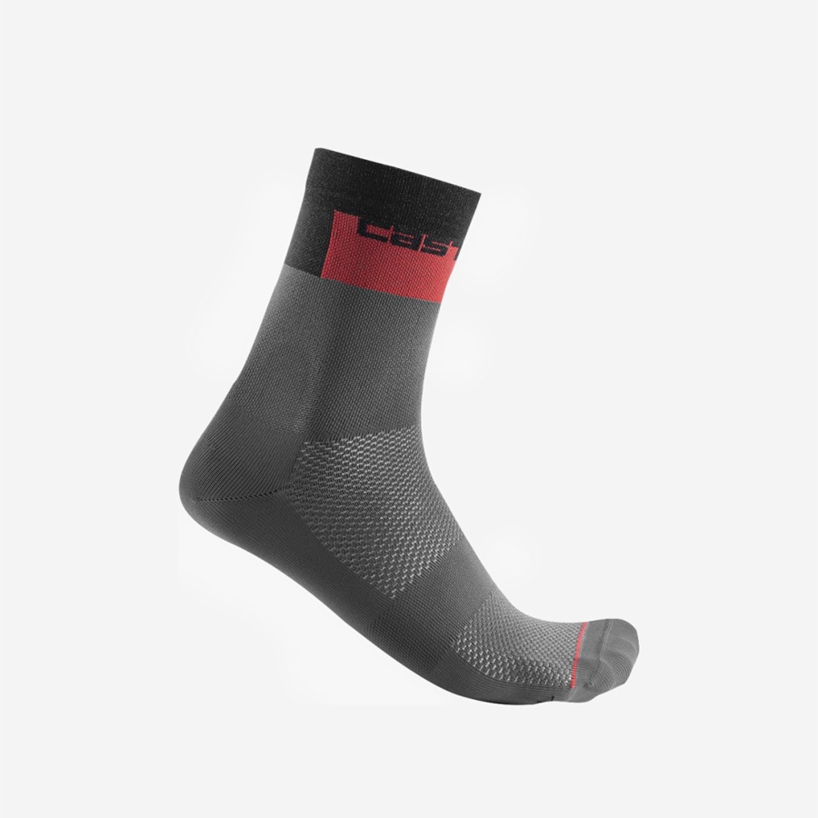 Castelli BLOCCO 15 Sokken Heren Donkergrijs | 502617EAO